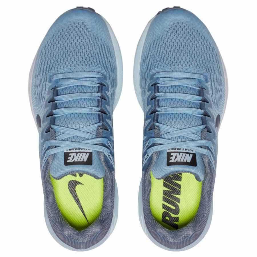 Nike Chaussures Running Air Zoom Structure 21 Large Bleu, Runnerinn