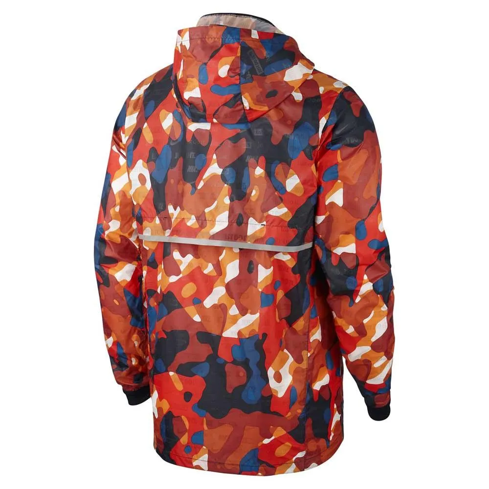 nike essential running jacket camo