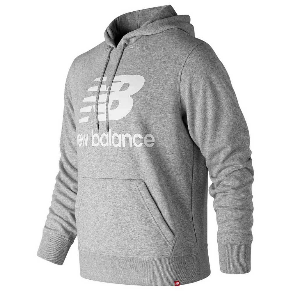 New balance Essentials Stacked Logo Hoodie Grey, Runnerinn