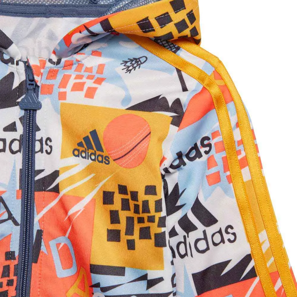 adidas shiny hooded jogger