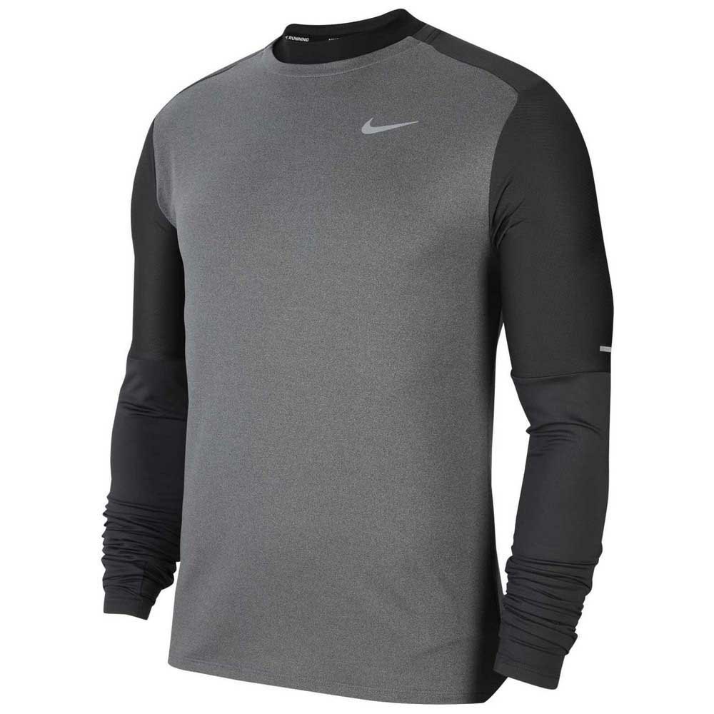 Nike Dri FiElemenCrew Long Sleeve T-Shirt Grey, Runnerinn