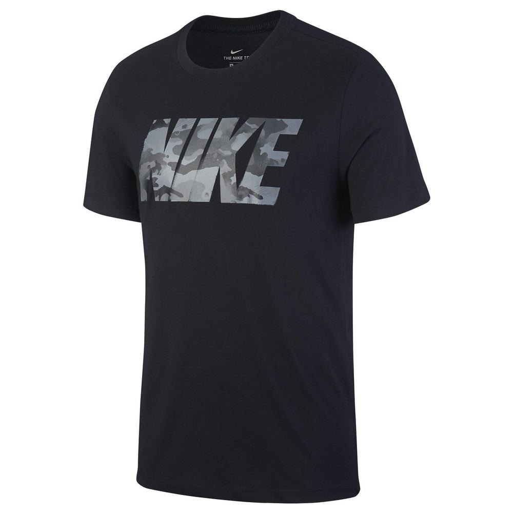 Nike Dri Fit Camo Logo Short Sleeve T-Shirt Black, Runnerinn