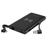 Muvit USB Power Bank 2 1A 2.1 Lähtö Satamat + Mikro USB Syöte Portti + Qi 5W Langaton Lataa